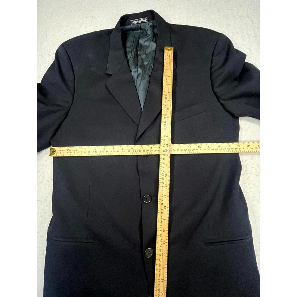 VTG Giorgio Armani Blazer Jacket Mens Black Notch Lapel Single Breasted Formal